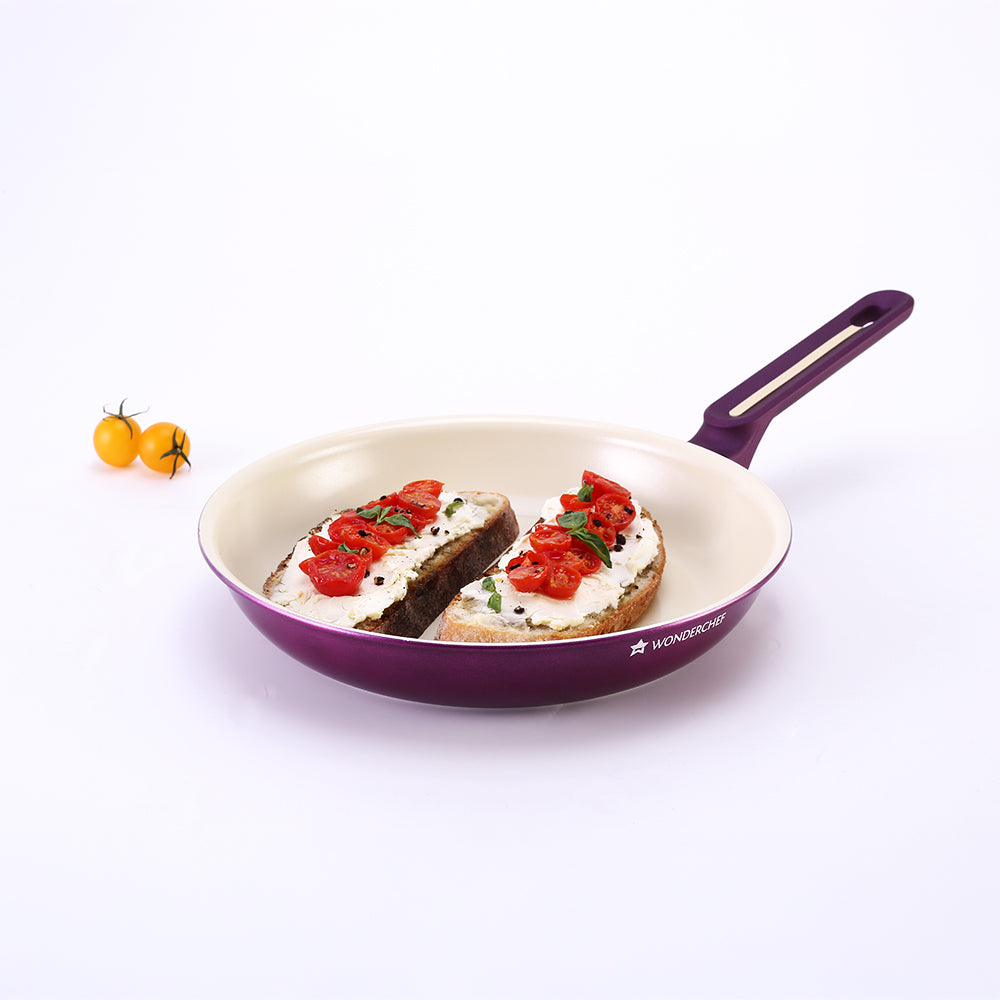 Wonderchef Renewed Bellagio 24cm Fry Pan | Healthy Ceramic Coating | Non-Toxic | PFAS a...