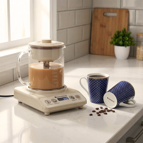 Tea-Time Talk Set | Chai Magic, Fully Automatic Tea & Cappuccino Maker, Sicilia Fine Bone China Coffee Mug - Royal Blue - Set of 2 Pcs