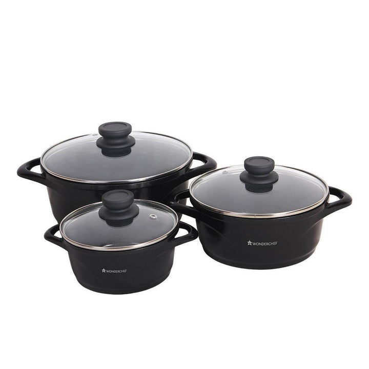 Wonderchef Ceramide Set Black Non Stick Cookware Online India