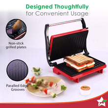 Load image into Gallery viewer, Sanjeev Kapoor Tandoor Mini| Crimson Edge Electric Contact Grill &amp; Sandwich Maker| 3-in-1 Appliance| 700 Watt| Cool Touch Handle|LED Indicator|2 Year Warranty| Red