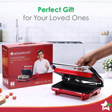 Load image into Gallery viewer, Sanjeev Kapoor Tandoor Mini| Crimson Edge Electric Contact Grill &amp; Sandwich Maker| 3-in-1 Appliance| 700 Watt| Cool Touch Handle|LED Indicator|2 Year Warranty| Red