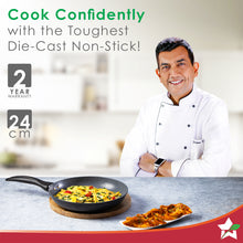 Load image into Gallery viewer, Wonderchef Duralite Die-Cast Non Stick Fry Pan | 24cm | 1.2 L | Grey | 5 Layer Meta-Tuff Non-Stick Coating | Never Loses Shape | Non-Toxic | Cool Touch Handle | PFOA Free | Pure Grade Aluminium | Easy to Clean | 2 Years Warranty