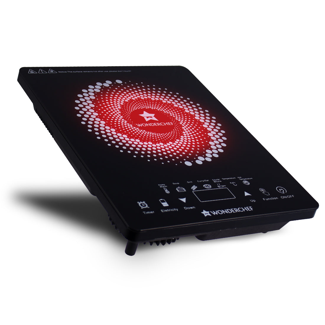 Easy Cook Hot Plate Infrared Cooktop | 2000 Watt | Feather Touch Control &amp; 6 Power Sett...