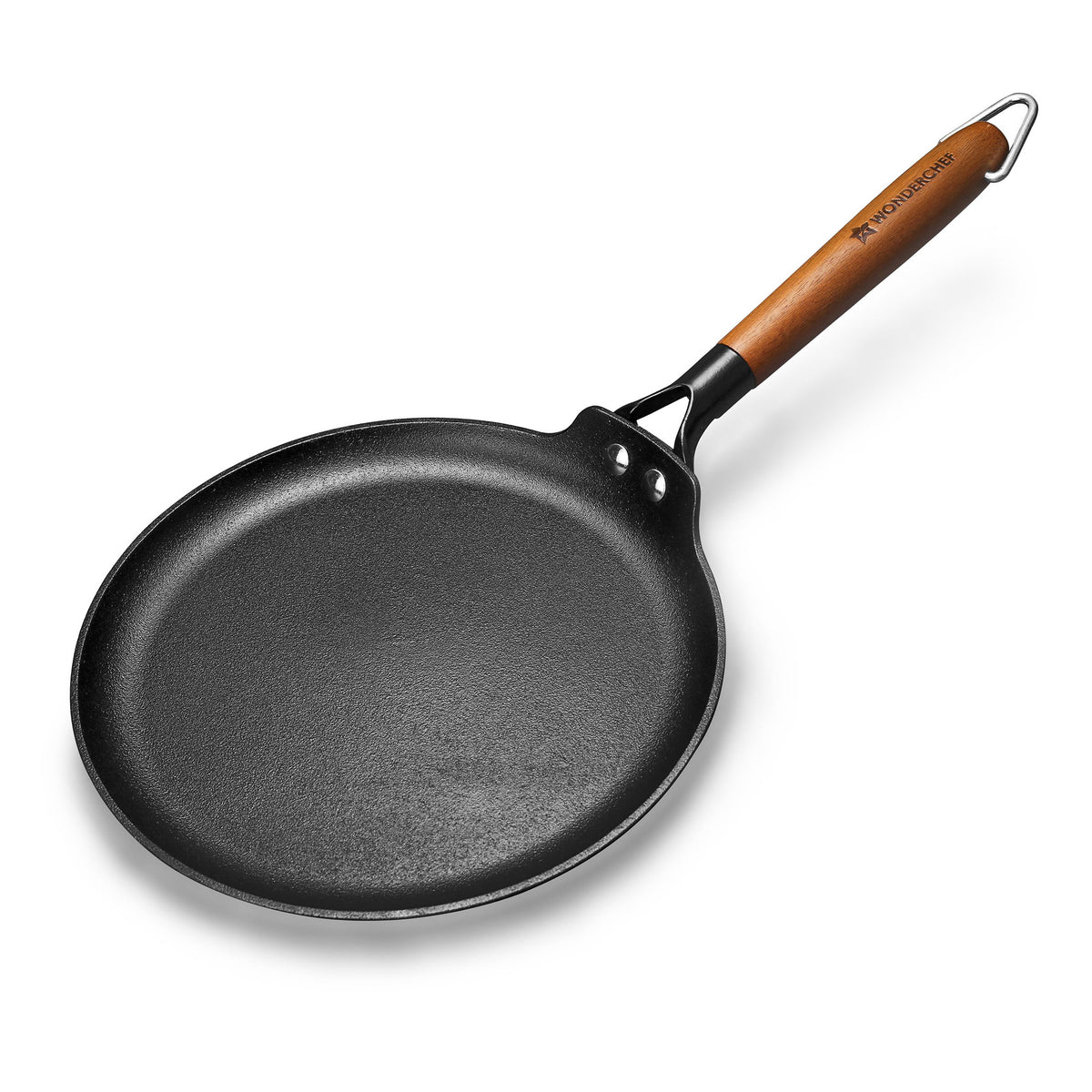 Pre-Seasoned Ferro Light 28cm Dosa Tawa | 4MM | Acacia Wooden Handles | Gravity Mouldin...