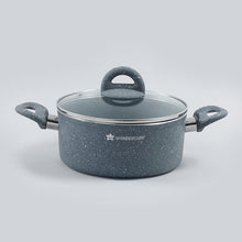 Load image into Gallery viewer, Granite Non-stick Casserole, Induction bottom, Soft-touch handles, Virgin grade aluminium, PFOA/Heavy metals free, 3.5mm, 24cm, 4 Litres, 2 years warranty, Grey - Wonderchef