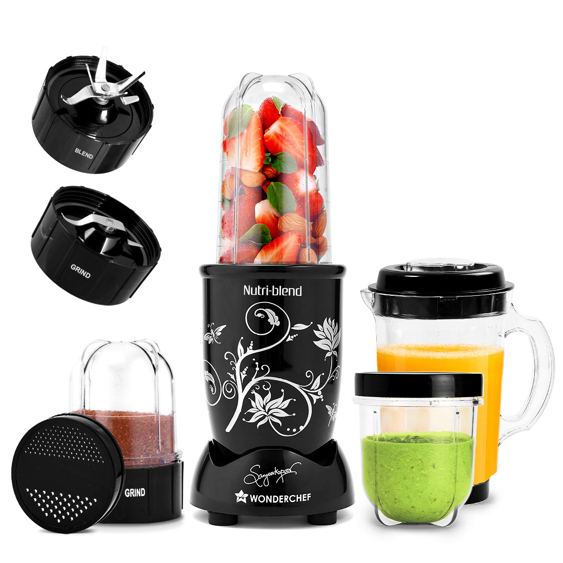 Nutri-blend 500W Mixer Grinder, 22000 RPM Motor, Smoothie Maker, Masala Grinder, Chutne...