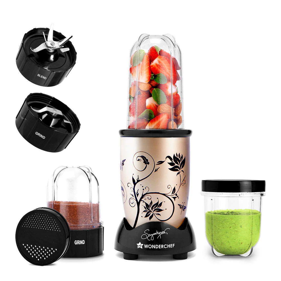 Nutri-blend 500W Mixer Grinder, 22000 RPM Motor, Smoothie Maker, Masala Grinder, Chutne...