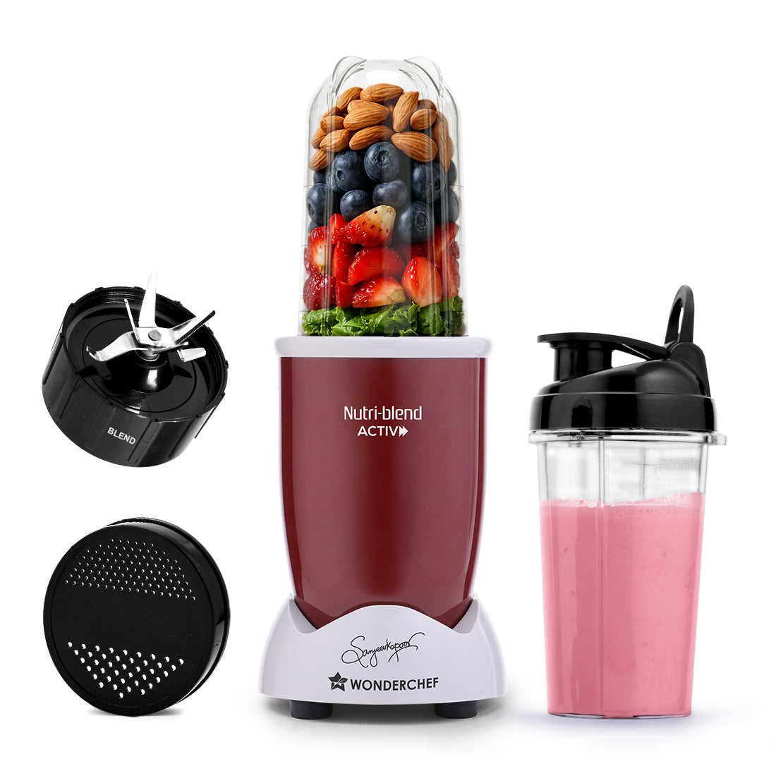 Nutri-blend Activ Mixer Grinder Blender, Smoothie Maker, 500W 22000 RPM 100% Full Coppe...