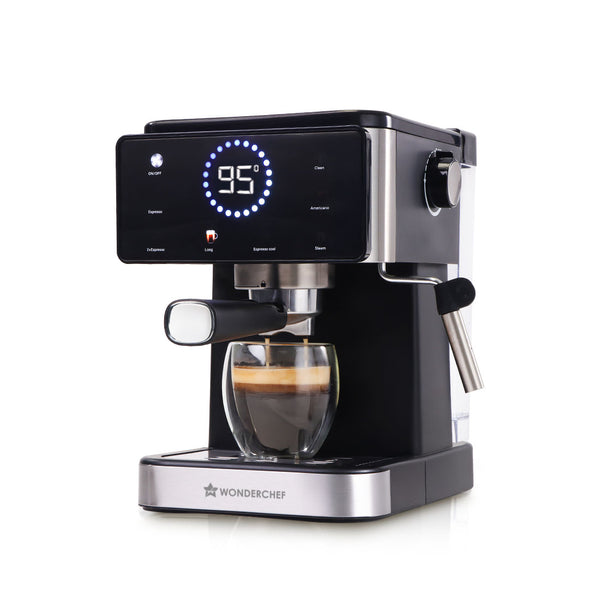 Rinaldi Espresso 20 bar Coffee Maker with Temperature Gauge | Espresso, Cappuccino, Latte, Mocha, Cold Coffee | Adjustable Milk Frothing Steamer | Metal Porta Filter | 2 Thermostats |1.5L Water Tank |1200W | 2 Year Warranty