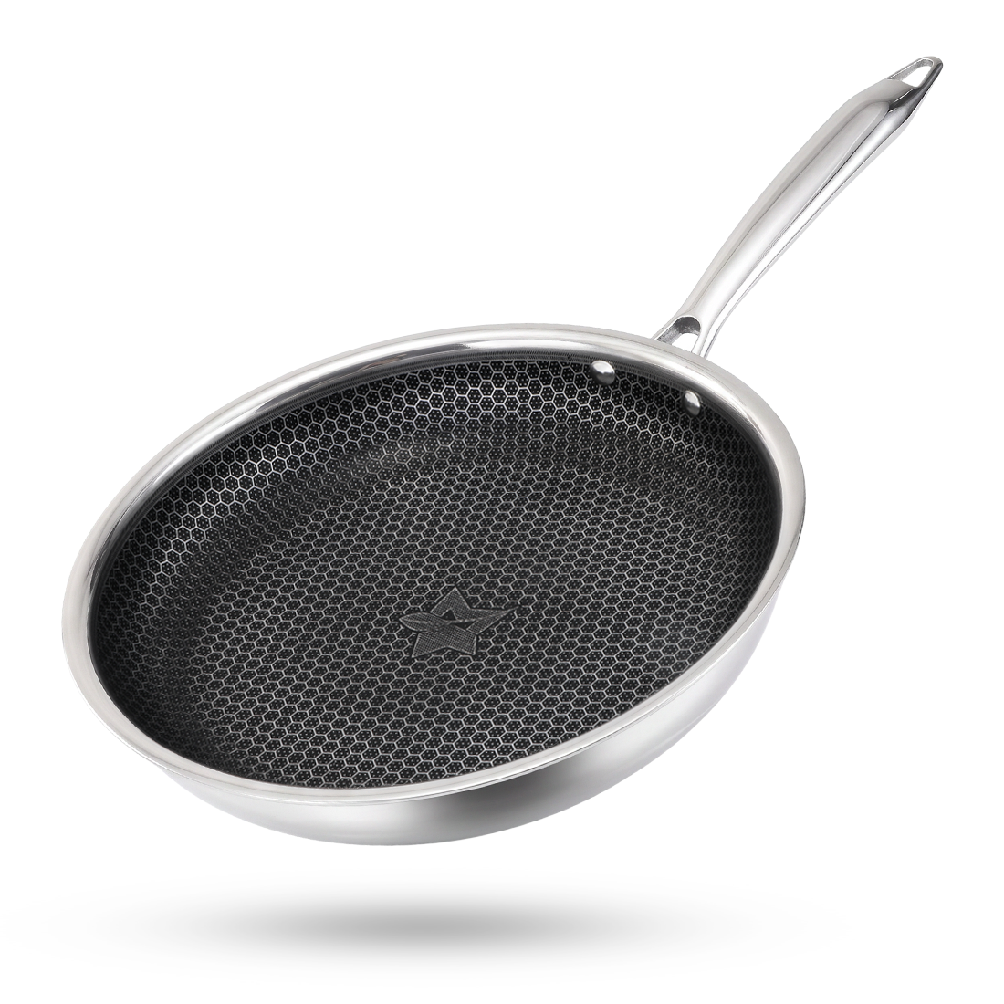 PremiumPro Triply Stainless-steel Fry Pan 24cm 1.7L for Kitchen, Toxin-free Non-stick ...