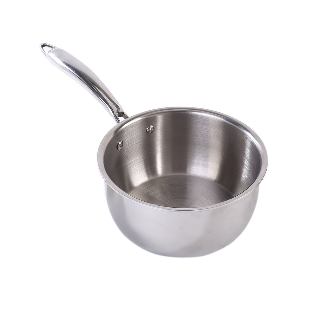 Nigella Tri-Ply 14 cm Sauce Pan | 1.2 Liters | 2.5 mm Thickness | Silver | 10 Years Warranty
