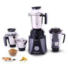 Load image into Gallery viewer, Galaxy Mixer Grinder 750W 100% Copper Motor, 4 Stainless Steel Jars, Black &amp; Grey, 5 Years Warranty