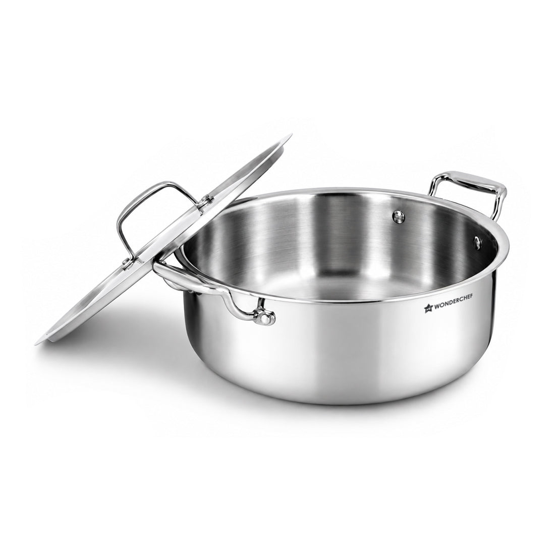 Premium Triply Stainless-steel Biryani Handi with Lid for Kitchen, 28cm 6.2L, Casserole...