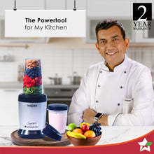 Load image into Gallery viewer, Nutri-blend Thunder Mixer, Grinder, Blender &amp; Smoothie Maker | 1000W 22000 RPM 100% Full Copper Motor | SS 6-Blade Assembly | 2 Unbreakable Tritan Jars | 2 Years Warranty | Recipe Book By Chef Sanjeev Kapoor | Black Silver