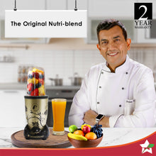 Load image into Gallery viewer, Nutri-blend, 400W, 22000 RPM 100% Full Copper Motor, Mixer-Grinder, Blender, SS Blades, 2 unbreakable Jars, 2 Years warranty, Champagne, Recipe book by Chef Sanjeev Kapoor