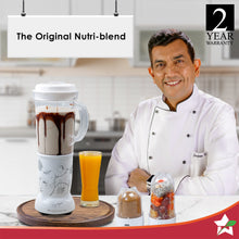 Load image into Gallery viewer, Nutri-blend Juicer, Mixer, Grinder, Blender &amp; Smoothie Maker | 400W 22000 RPM 100% Full Copper Motor | Stainless steel Blades | 3 unbreakable jars | 2 Years warranty | Recipe book by Chef Sanjeev Kapoor | White