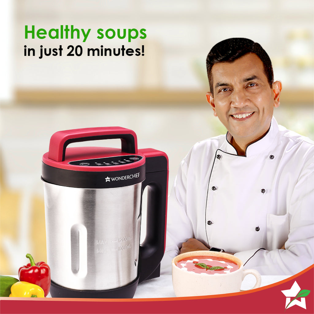 NEO Automatic Soup Maker | 1.0 Litre | 800W Heater | SS Blades & Bowl (Jug) | Soup in just 20 mins | 2 Years Warranty | Red & Black