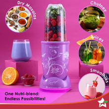 Load image into Gallery viewer, Nutri Blend Orchid, 22000 RPM 100% Full Copper Motor, 2 Unbreakable Jars, 400 W, 2 Years Warranty, Recipe book by Chef Sanjeev Kapoor, Orchid