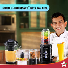 Load image into Gallery viewer, Nutri Blend Smart CKM Automatic Mixer Grinder with Dual Pulse Function|22000 RPM|100% Full Copper Motor|2 Unbreakable Jars|500 W|2 Years Warranty|Recipe book by Chef Sanjeev Kapoor| Black