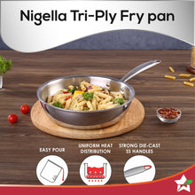 Load image into Gallery viewer, Nigella Tri-ply Stainless Steel 24 cm Fry Pan | 2 Litres | 2.5mm Thickness | With Induction base | Compatible with all cooktops | Riveted Cool-Touch Handle | 10 Year Warranty