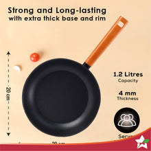 Load image into Gallery viewer, Caesar Forged Fry Pan, 20cm, Black, Healthy Greblon C3 Non-stick Coating, Made from Virgin Aluminium, PFOA Free, German Beechwood Handles, Use for Frying, Sauteing, Roasting, Easy to Clean