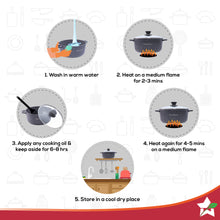 Load image into Gallery viewer, Granite Die-cast Non-stick Casserole Set, 6Pc (1150ML, 2000ML, 4500ML) With Lids, Induction Bottom, Soft Touch Handles, Pure Grade Aluminium, PFOA/Heavy Metal Free, 2 Years Warranty, Red
