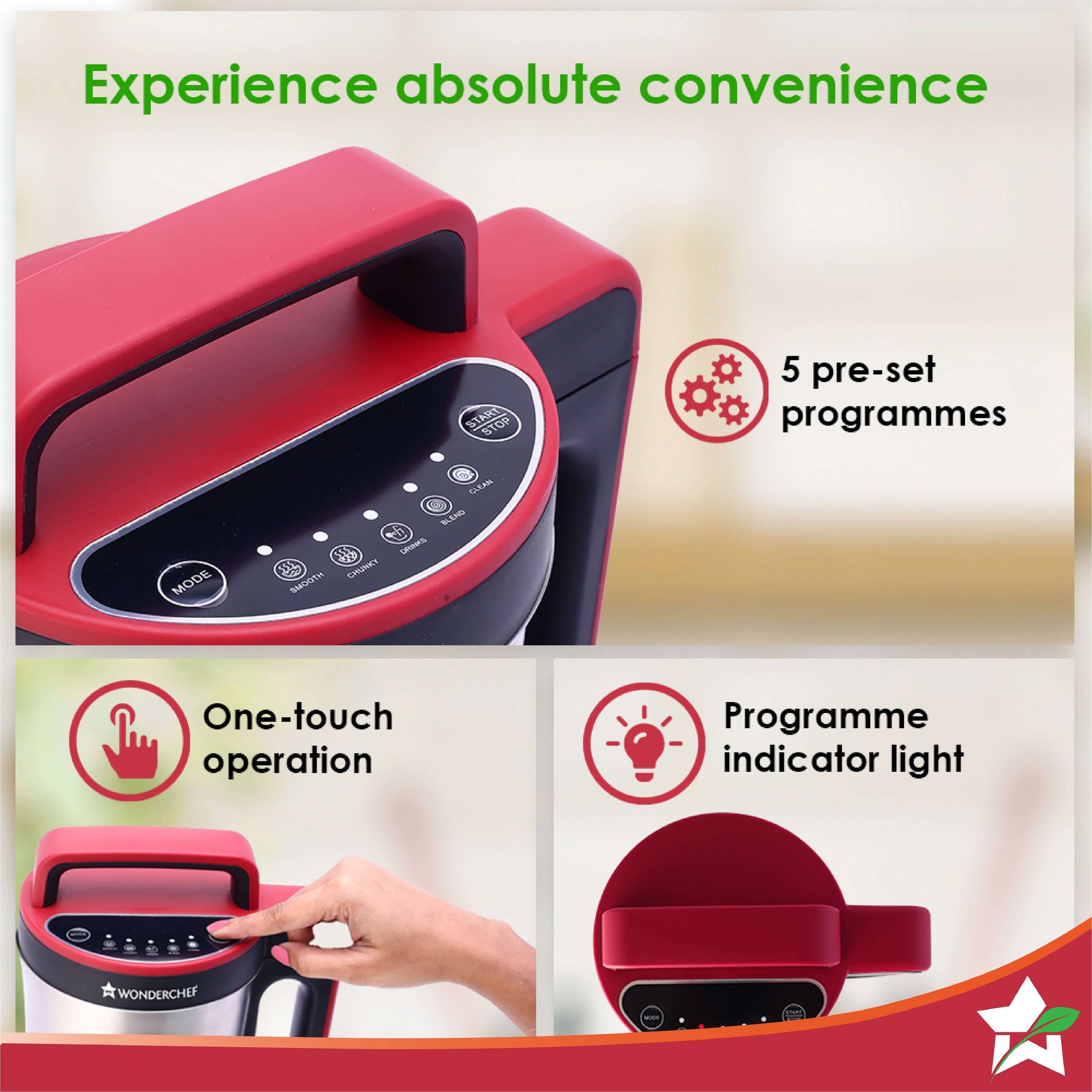 NEO Automatic Soup Maker 1.0 Litre 800W Heater SS Blades & Bowl