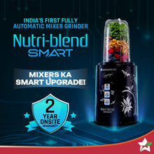 Load image into Gallery viewer, Nutri-blend SMART Automatic Mixer Grinder with Dual Pulse Function|22000 RPM|100% Full Copper Motor|2 Unbreakable Jars| 500 Watt| 2 Years Warranty| Recipe book by Chef Sanjeev Kapoor| Black