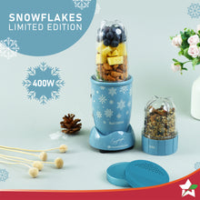 Load image into Gallery viewer, Nutri Blend Snowflakes, 22000 RPM 100% Full Copper Motor, 2 Unbreakable Jars, 400 W, 2 Years Warranty, Recipe book by Chef Sanjeev Kapoor, Blue