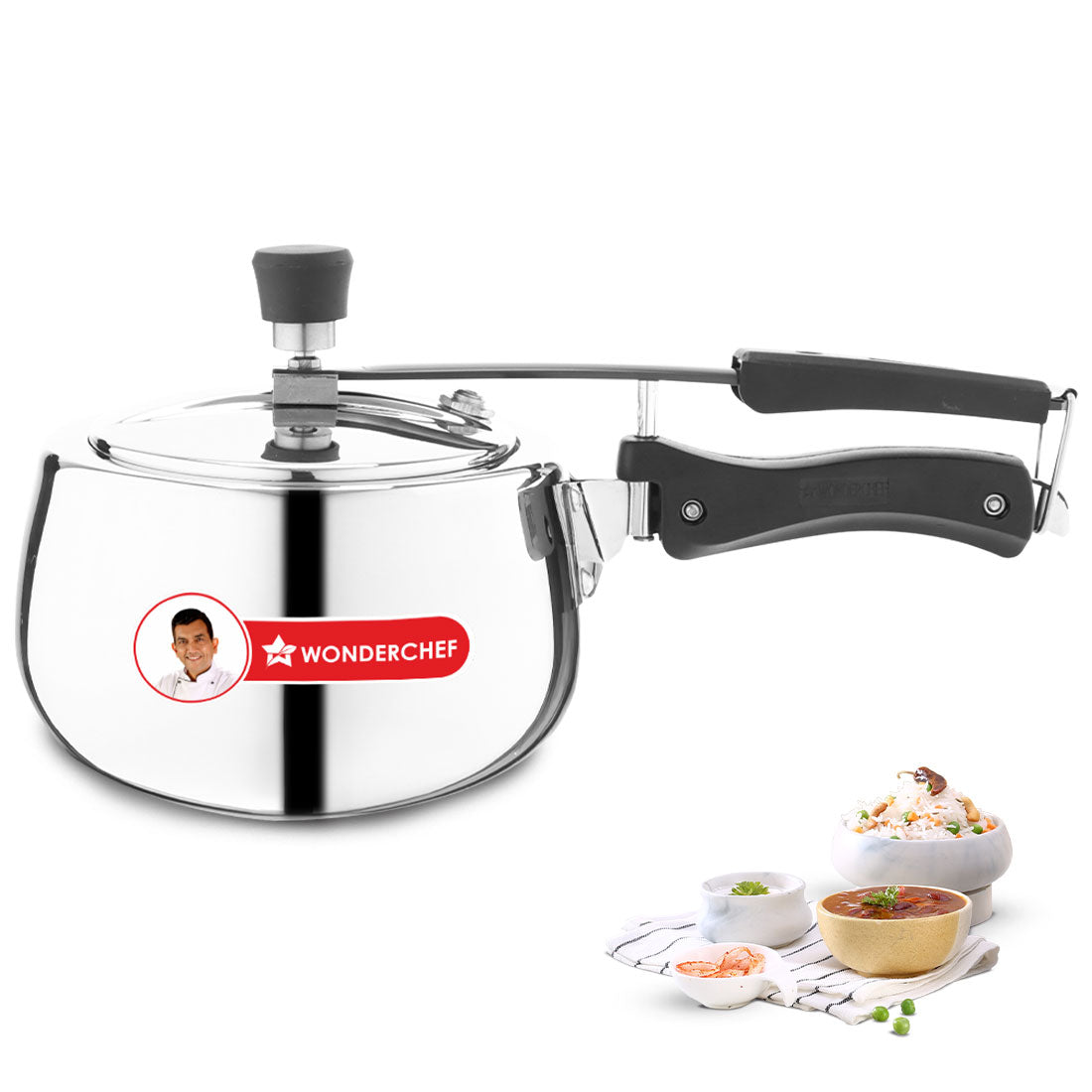 Nigella Triply Stainless Steel Inner Lid Pressure Cooker | 2 Litres | Compatible with G...