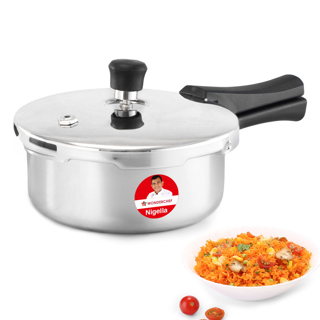 Nigella Triply Stainless Steel Outer Lid Pressure Cooker | 2 Litres | Compatible with G...
