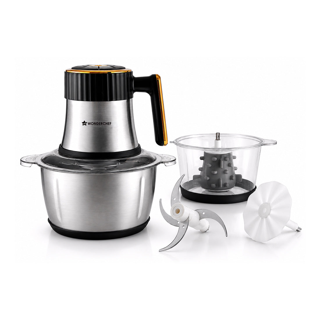 Maestro Neo Electric Chopper, Mincer, Peeler for Kitchen, 300W Motor, Sharp Stainless-s...