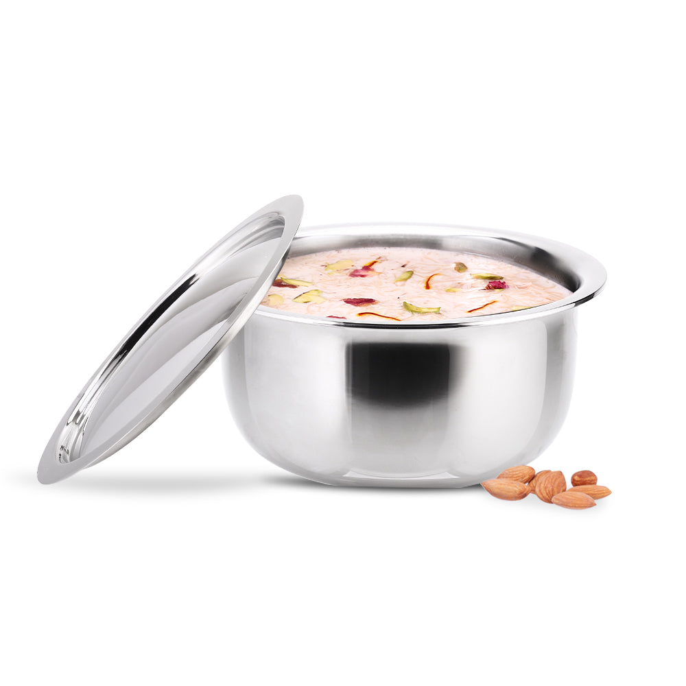 Nigella Tri-ply Stainless Steel 14 cm Cooking Pot | 2.6 mm Thickness | Silver