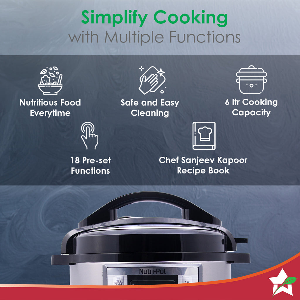 Nutri-Pot 6L Electric Pressure Cooker with 7-in-1 Functions