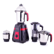 Load image into Gallery viewer, Platinum Mixer Grinder 750W with 4 Stainless Steel Jars And Anti-Rust Stainless Steel Blades, Ergonomic Handles, 5 Years Warranty On Motor,  Black &amp; Crimson