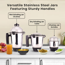 Load image into Gallery viewer, Regalia Mixer Grinder 750W, 230V~50Hz, 3 Stainless Steel Jars, Black, 5 Years Warranty