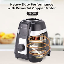 Load image into Gallery viewer, Regalia Mixer Grinder 750W, 230V~50Hz, 3 Stainless Steel Jars, Black, 5 Years Warranty