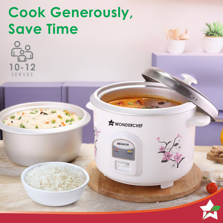 Regards Rice Cooker Regalia Electric Rice Cooker | 1.8 L, 700W | 2 Non-stick Bowls Serve 7