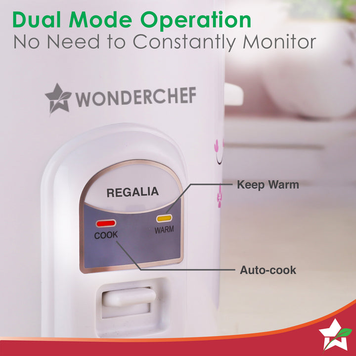 Regards Rice Cooker Regalia Electric Rice Cooker | 1.8 L, 700W | 2 Non-stick Bowls Serve 7