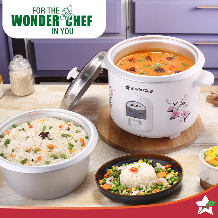 Regards Rice Cooker Regalia Electric Rice Cooker | 1.8 L, 700W | 2 Non-stick Bowls Serve 7
