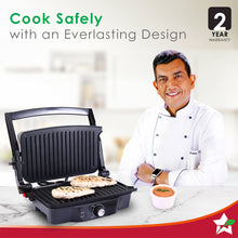 Load image into Gallery viewer, Sanjeev Kapoor Tandoor| Electric Contact Grill &amp; Sandwich Maker |3-in-1 Appliance|1500 Watt|180 Degree Grilling|Cool Touch Handle|Auto Shut Off|LED Indicator|2 Year Warranty|Black &amp; Silver