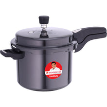 Load image into Gallery viewer, Taurus Hard Anodized 5L Outer Lid Pressure Cooker, SS Lid, Soft Touch Handles for Durability,  Induction Friendly, Black, 5 year warranty, ISI Certified