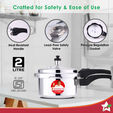 Load image into Gallery viewer, Ultima Induction Base 2L Aluminium Pressure Cooker With Outer Lid