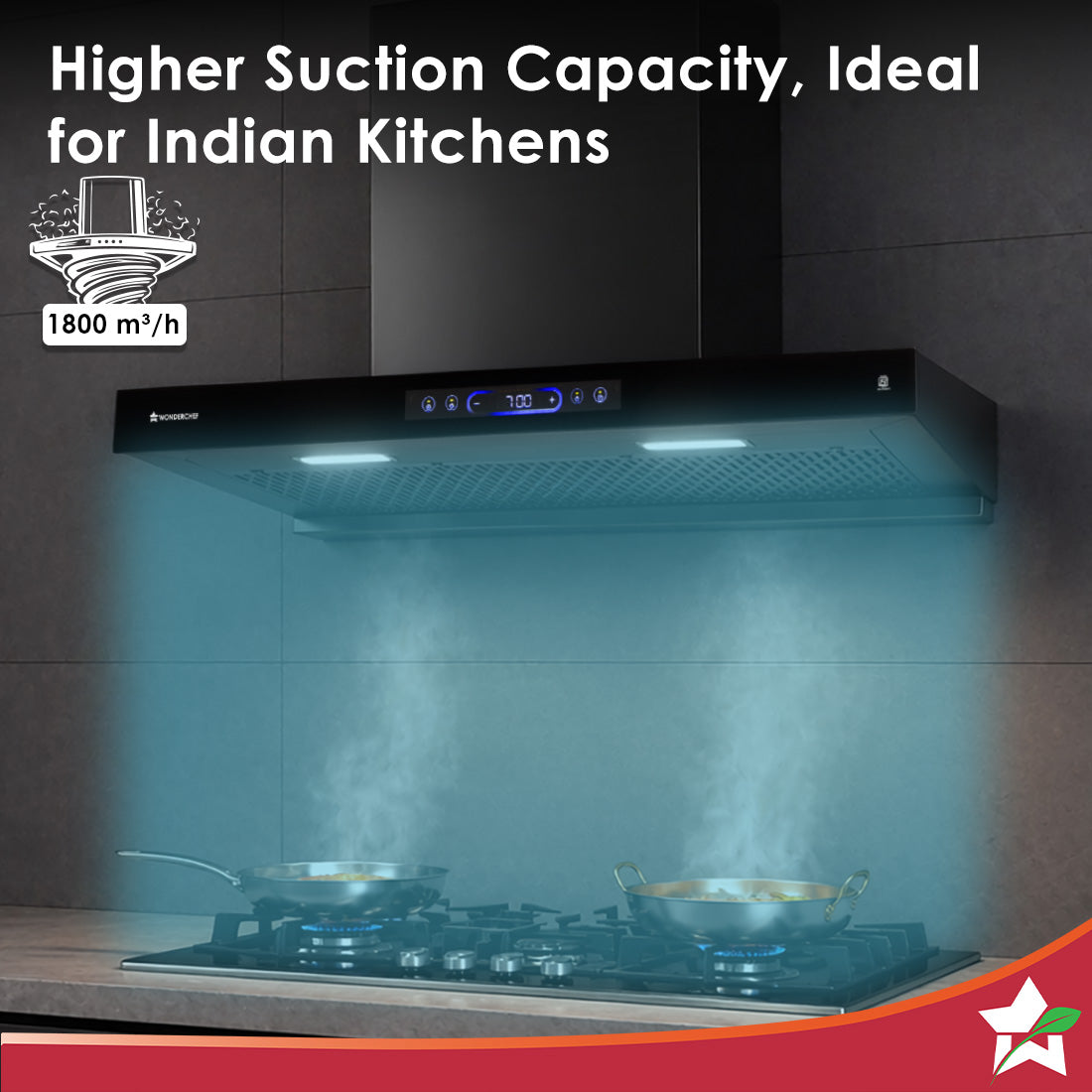 Wonderchef Ultra Sleek 90cm Motion Sensor Kitchen Chimney