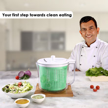 Load image into Gallery viewer, Vegetable Cleaner and Salad Spinner, Removes Excess Water and Pesticides, Cleans Vegetables Thoroughly, Use for Mixing Salad with Dressing, Food-grade Plastic, Transparent Body