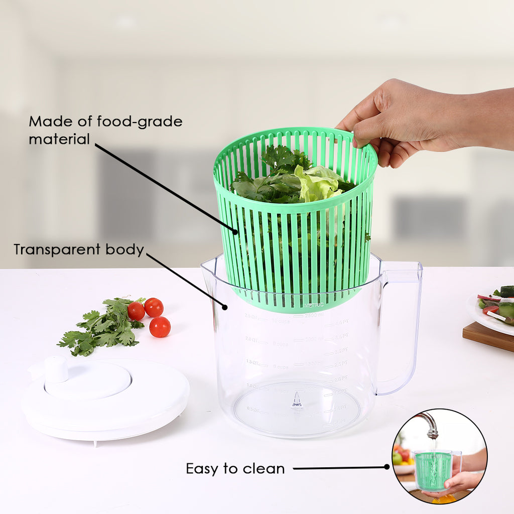 1pc Salad Spinner Lettuce Spinner, One-handed Easy Press Large