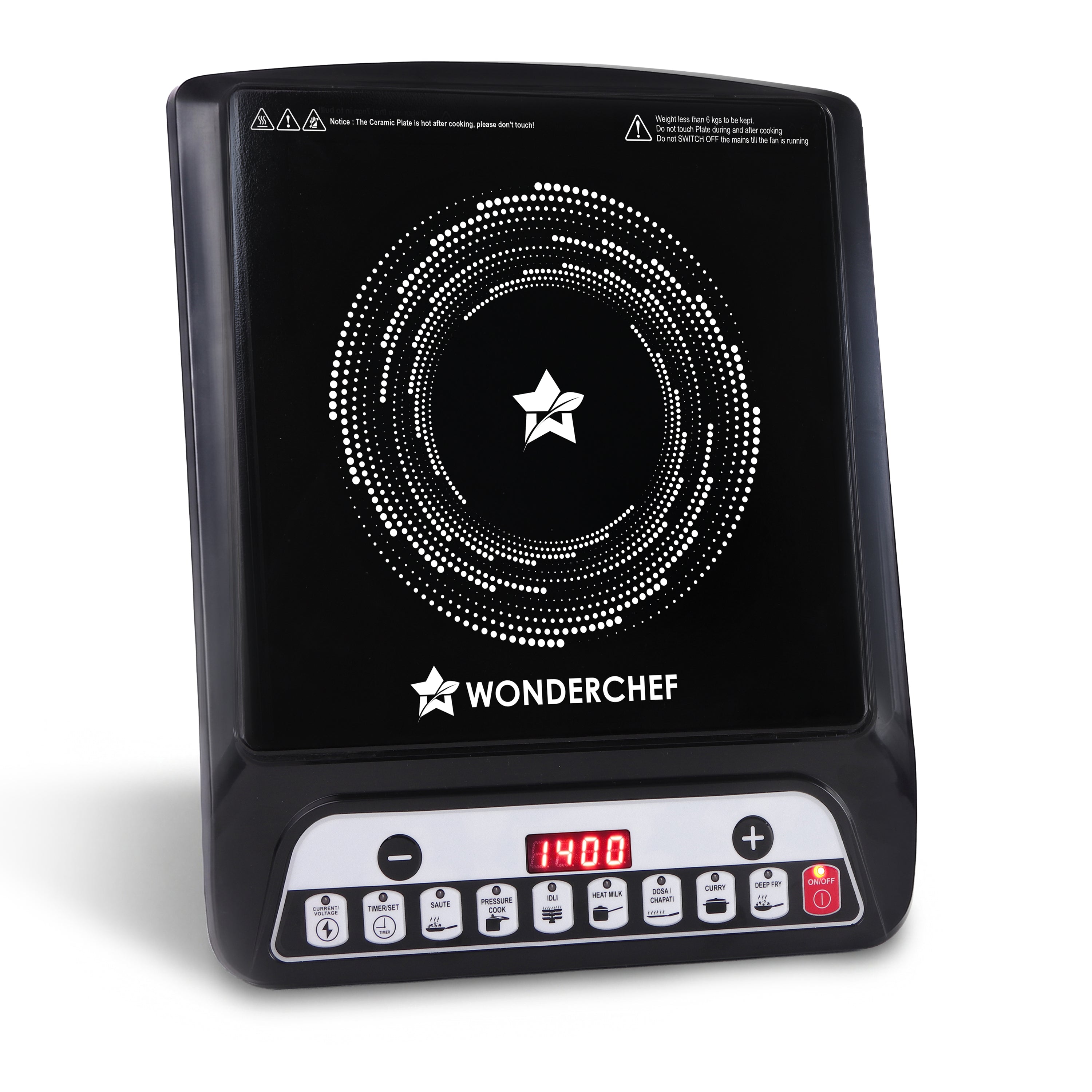 Vista Induction Electric Cooktop with Crystal Glass for Kitchens, 1400