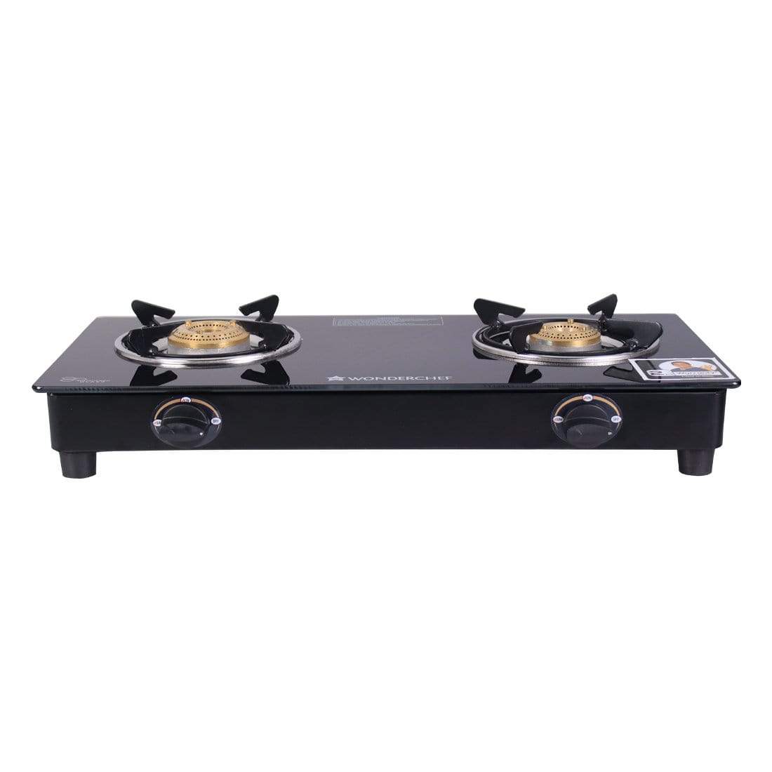 Ultima 2 Burner Manual Glass Gas Stove | 6mm Toughened Glass Gas Stove | Stainless Stee...