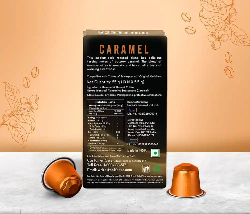 Coffeeza Caramel Flavoured Arabica Coffee Capsules
