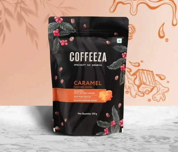 Coffeeza Caramel 100% Arabica Flavoured Ground Coffee nespresso compatible